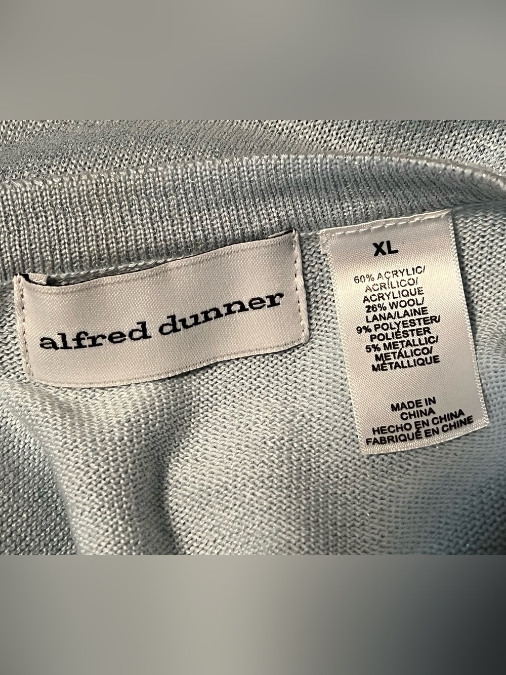 Alfred Dunner Twinset Sweater Cardigan Silver Sequin Embellishment Sz XL Vintage - Picture 7 of 7